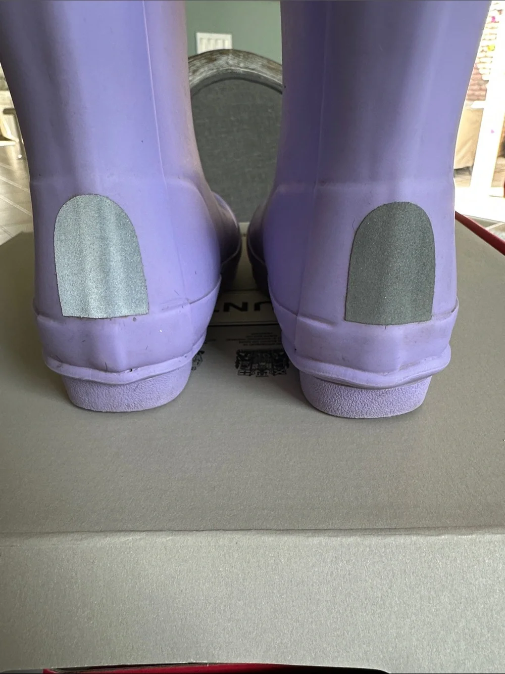 Hunter Original Lavender Rain Boots with Side Buckle B12 G13 Very Nice.